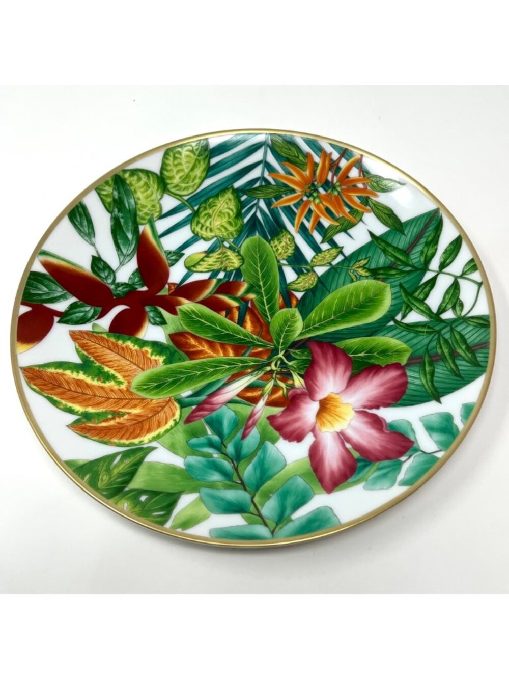 Hermes Green Floral Passifolia Dessert Plate N1 Set of 2 Plates (Jar Stamp) BNIB - Picture 2 of 8